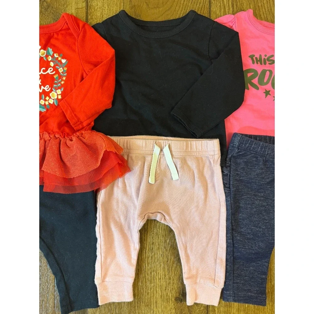 Baby Girl Clothes 0/3 Months Pants Bodysuits Shirts Outfits Long Sleeves‎ Peace